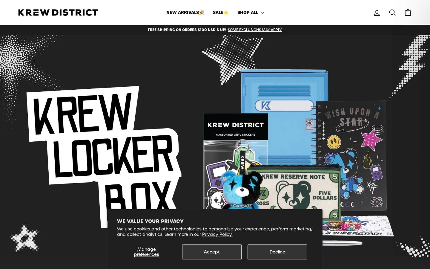 Krewdistrict homepage screenshot