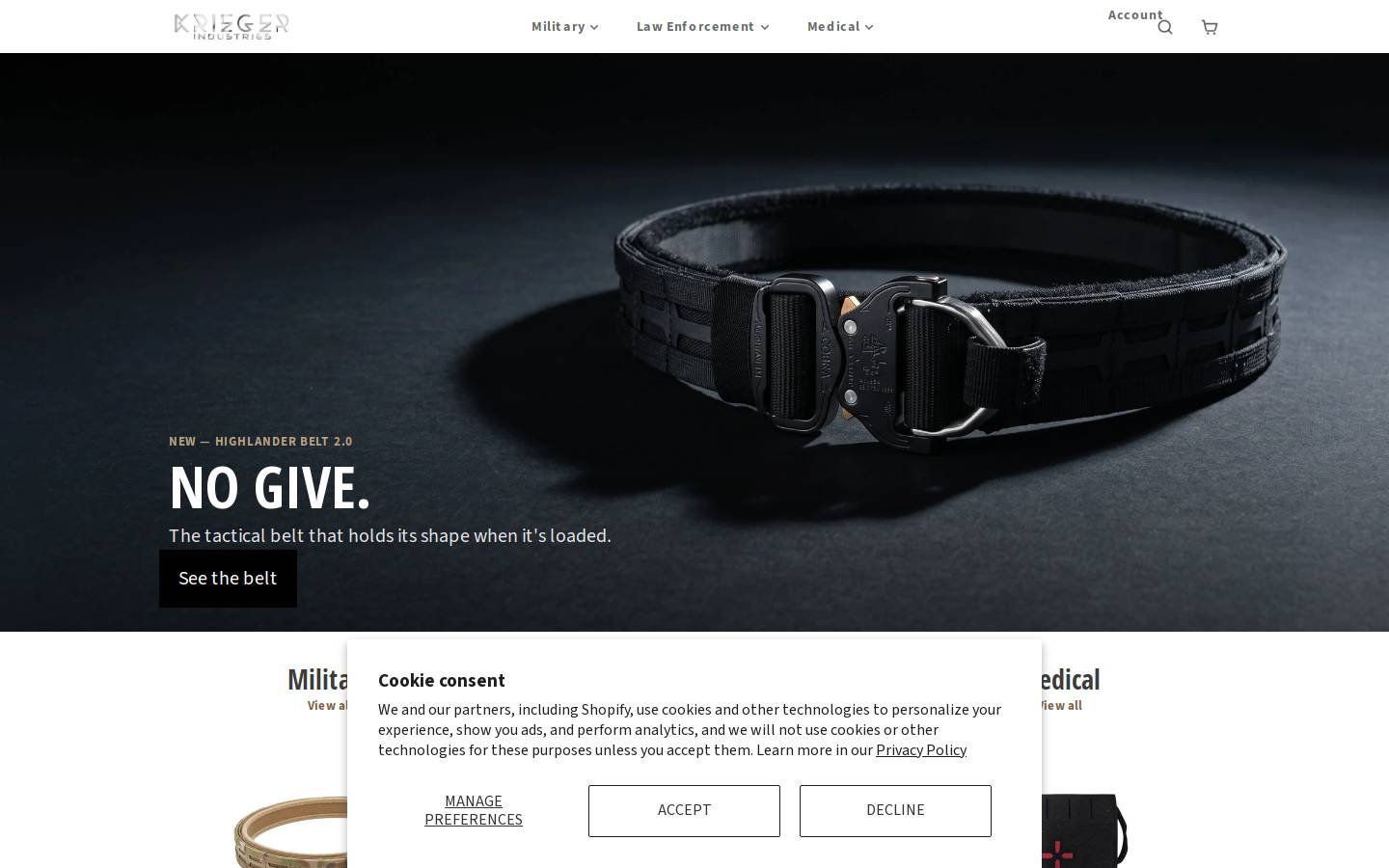 kriegerindustries.com.au homepage screenshot