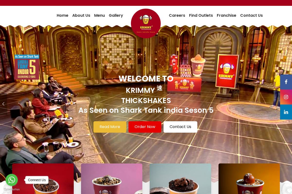 krimmythickshakes.com homepage screenshot