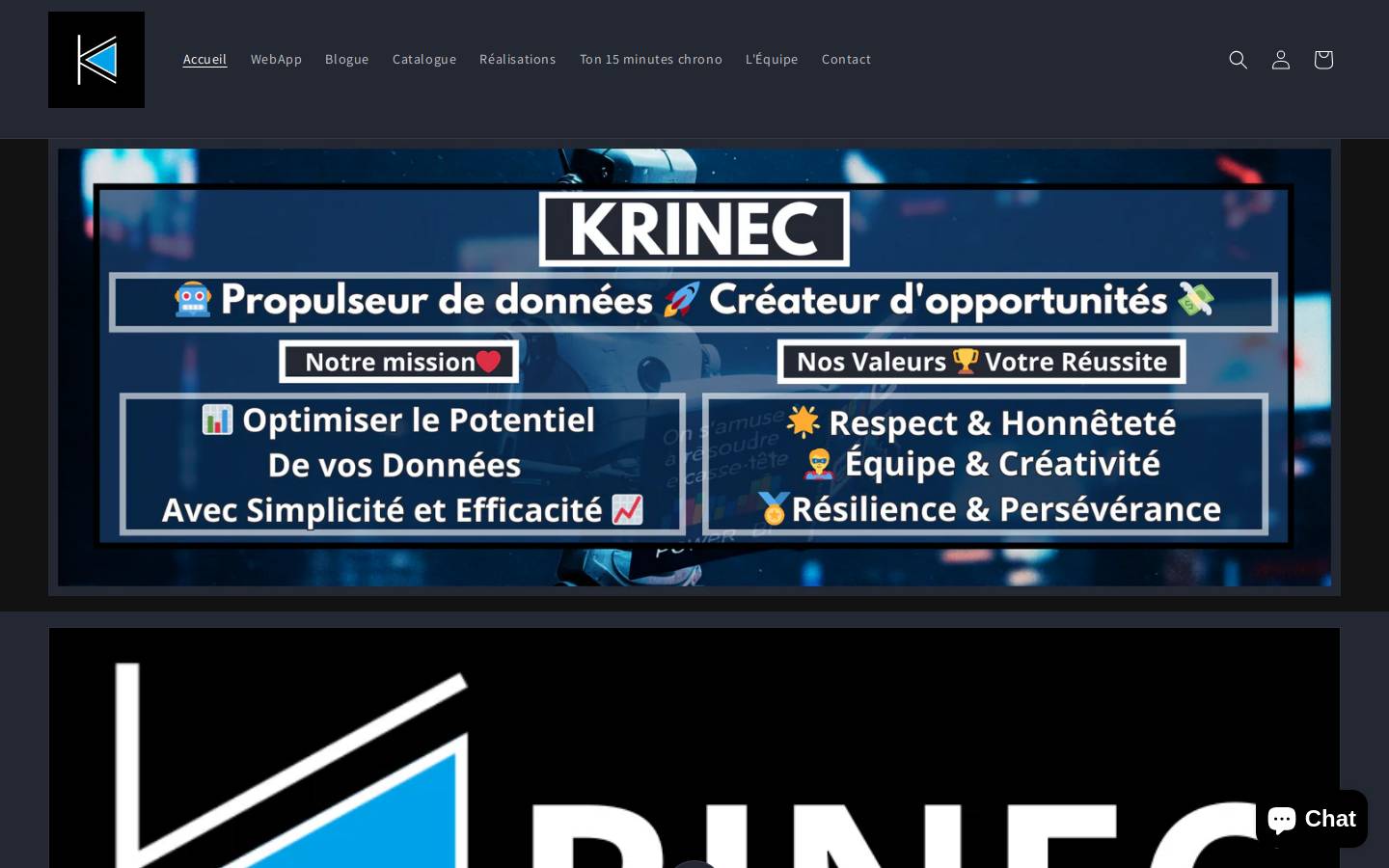 krinec.com homepage screenshot