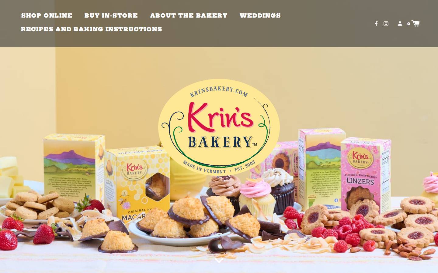 krinsbakery.com homepage screenshot