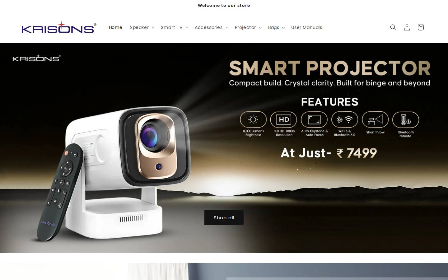 krisons.in homepage screenshot