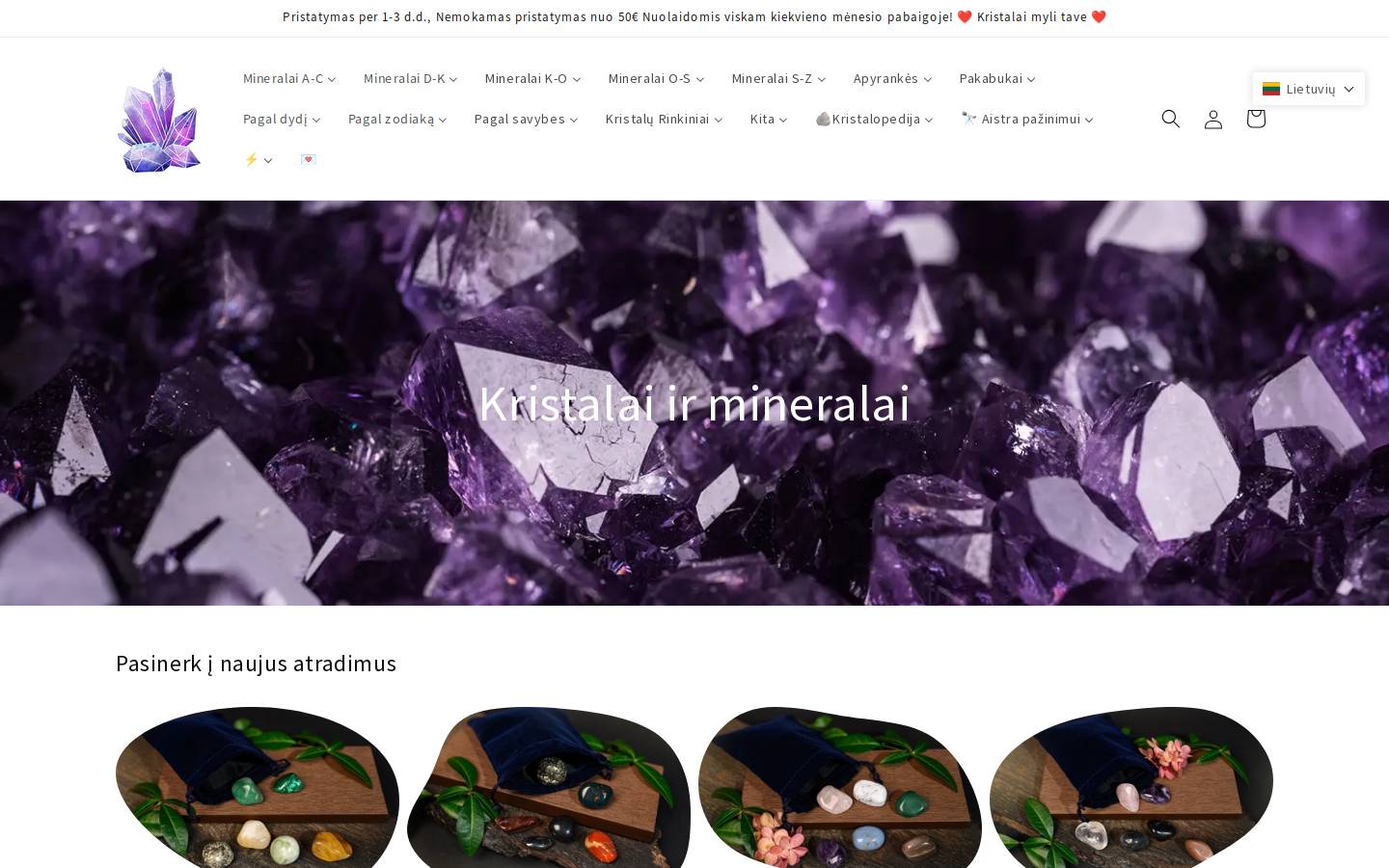 kristalai.eu homepage screenshot
