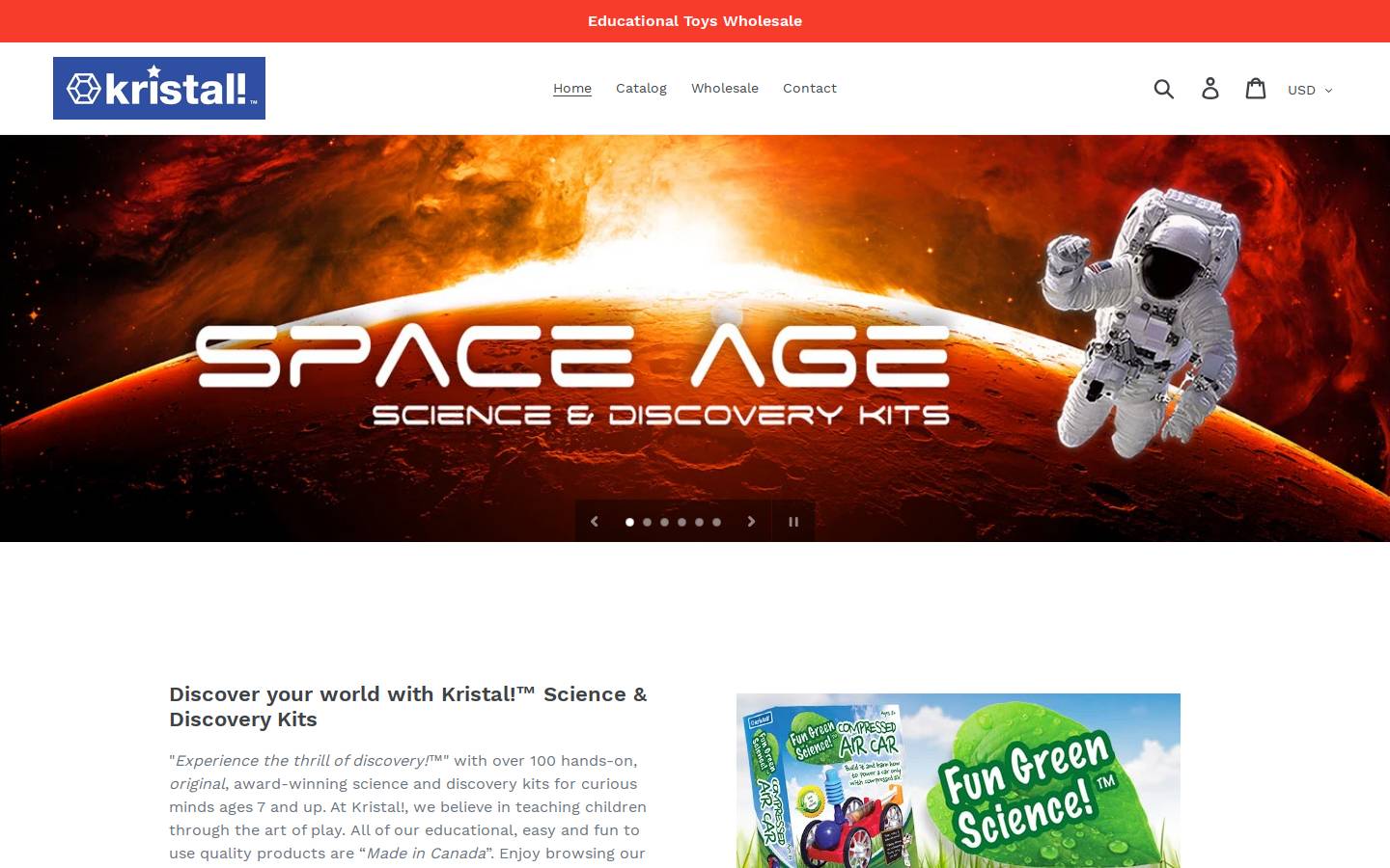 kristalcanada.com homepage screenshot