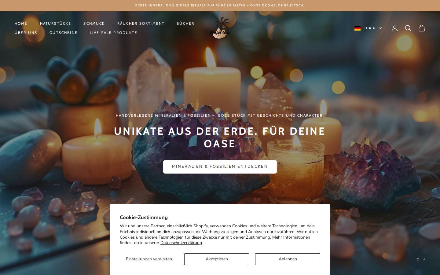 kristalloase.de homepage screenshot