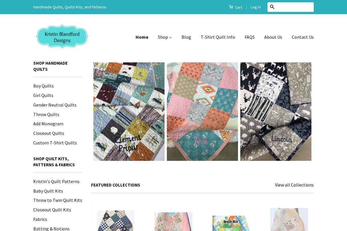 Kristin Blandford Designs homepage screenshot