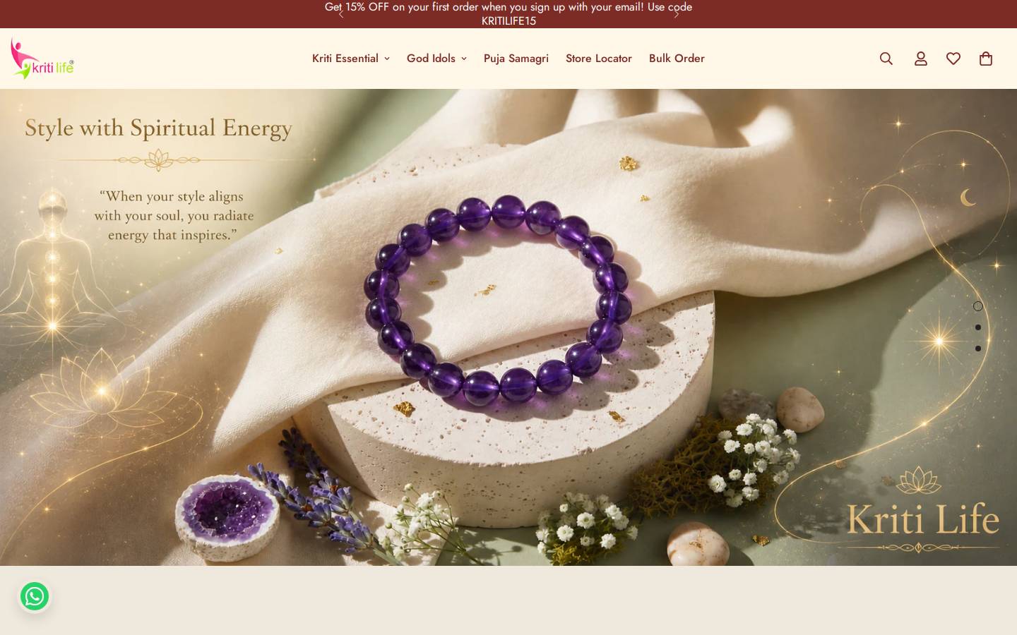 Kritilife homepage screenshot