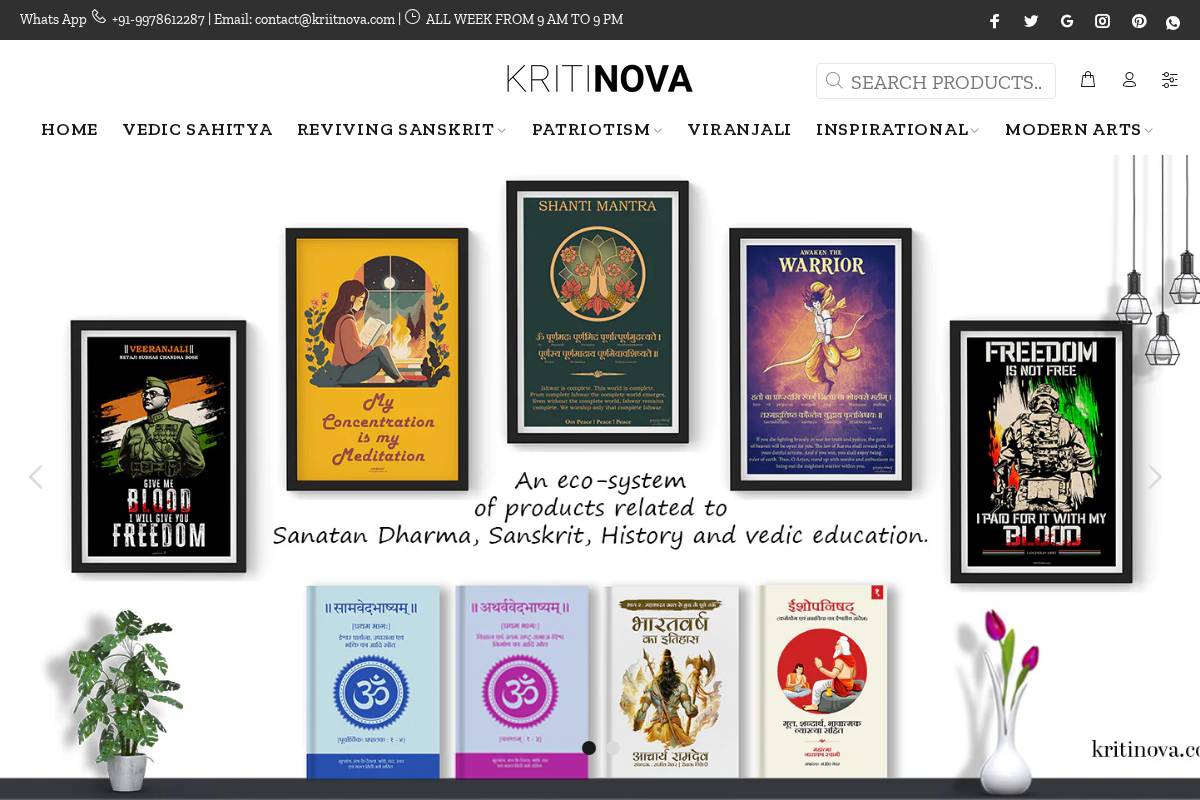 kritinova.com homepage screenshot