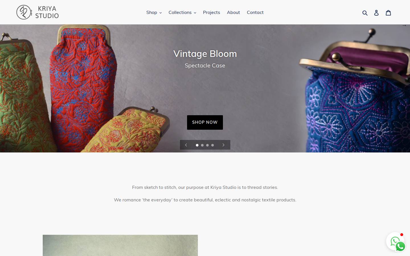 kriyastudio.com homepage screenshot