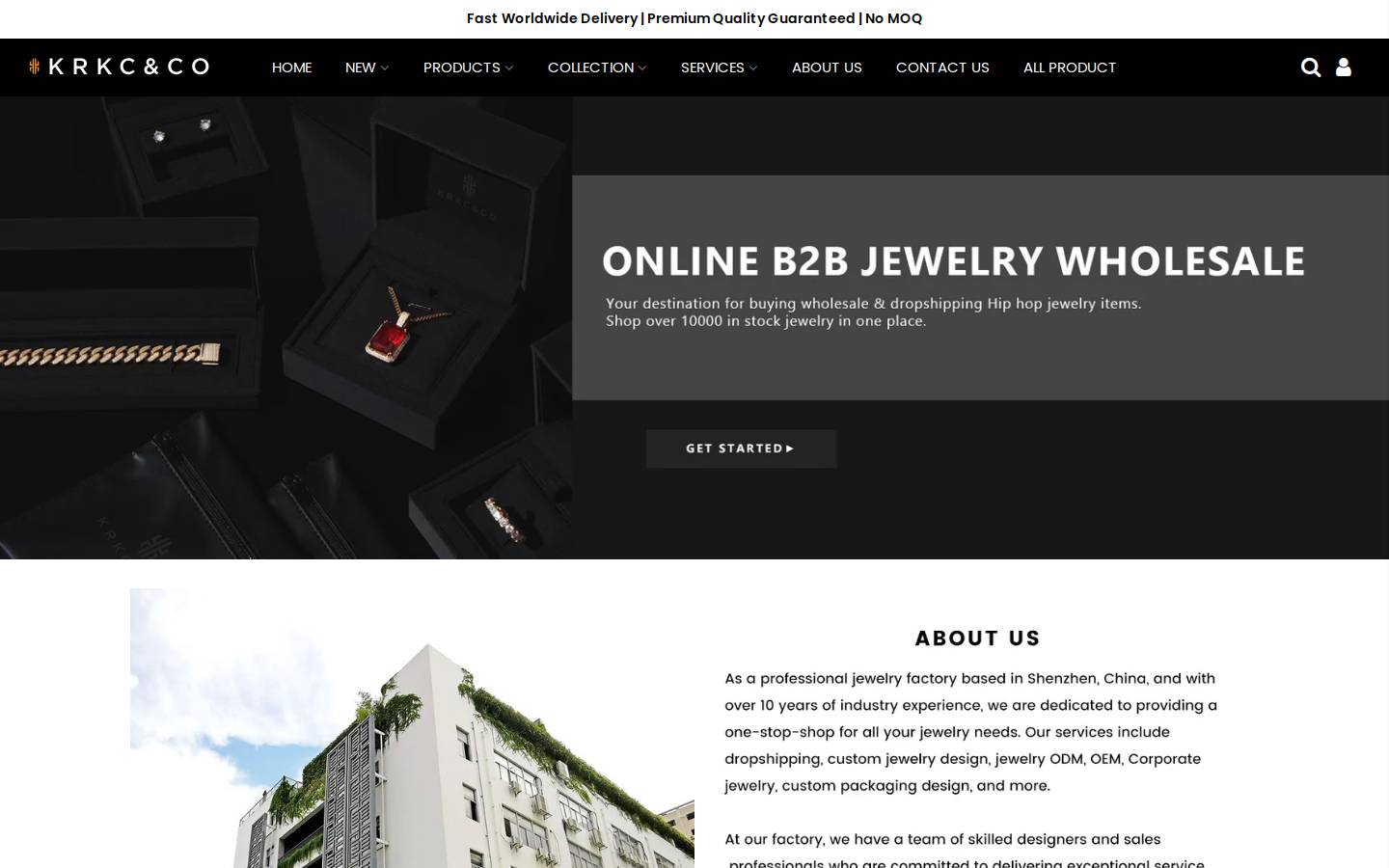 krkcwholesale.com homepage screenshot