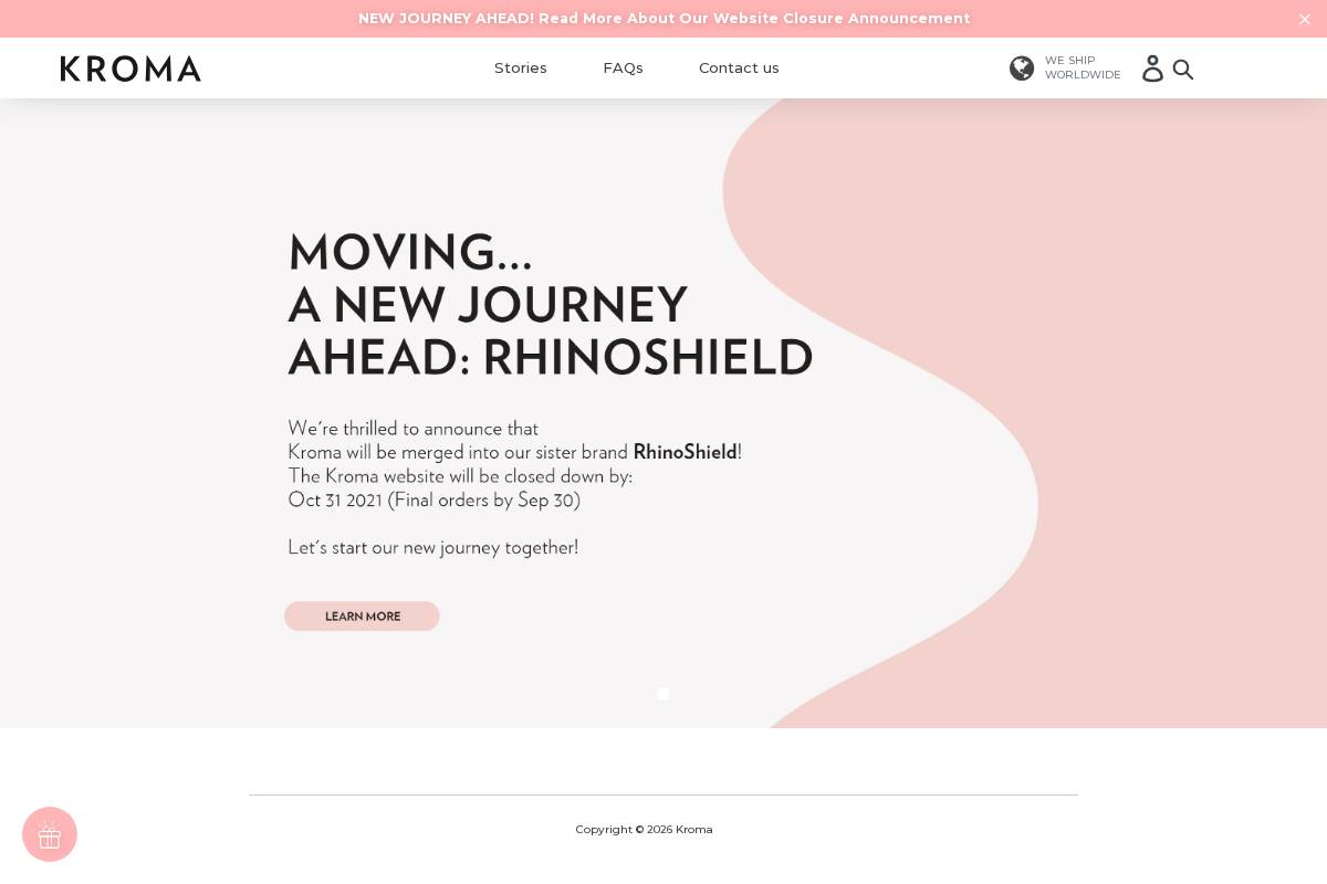 Kroma homepage screenshot