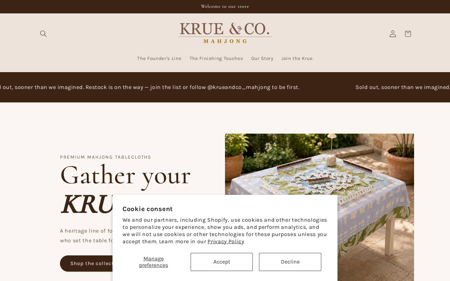 krueandco.com homepage screenshot