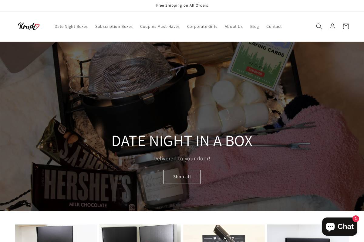 Krushdates homepage screenshot