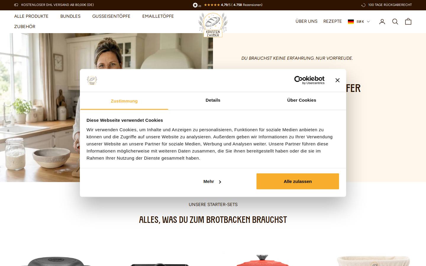Krustenzauber homepage screenshot