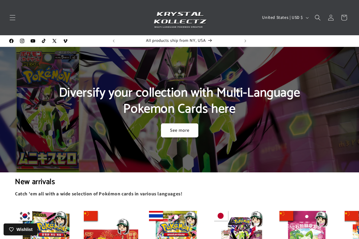 KrystalKollectz homepage screenshot