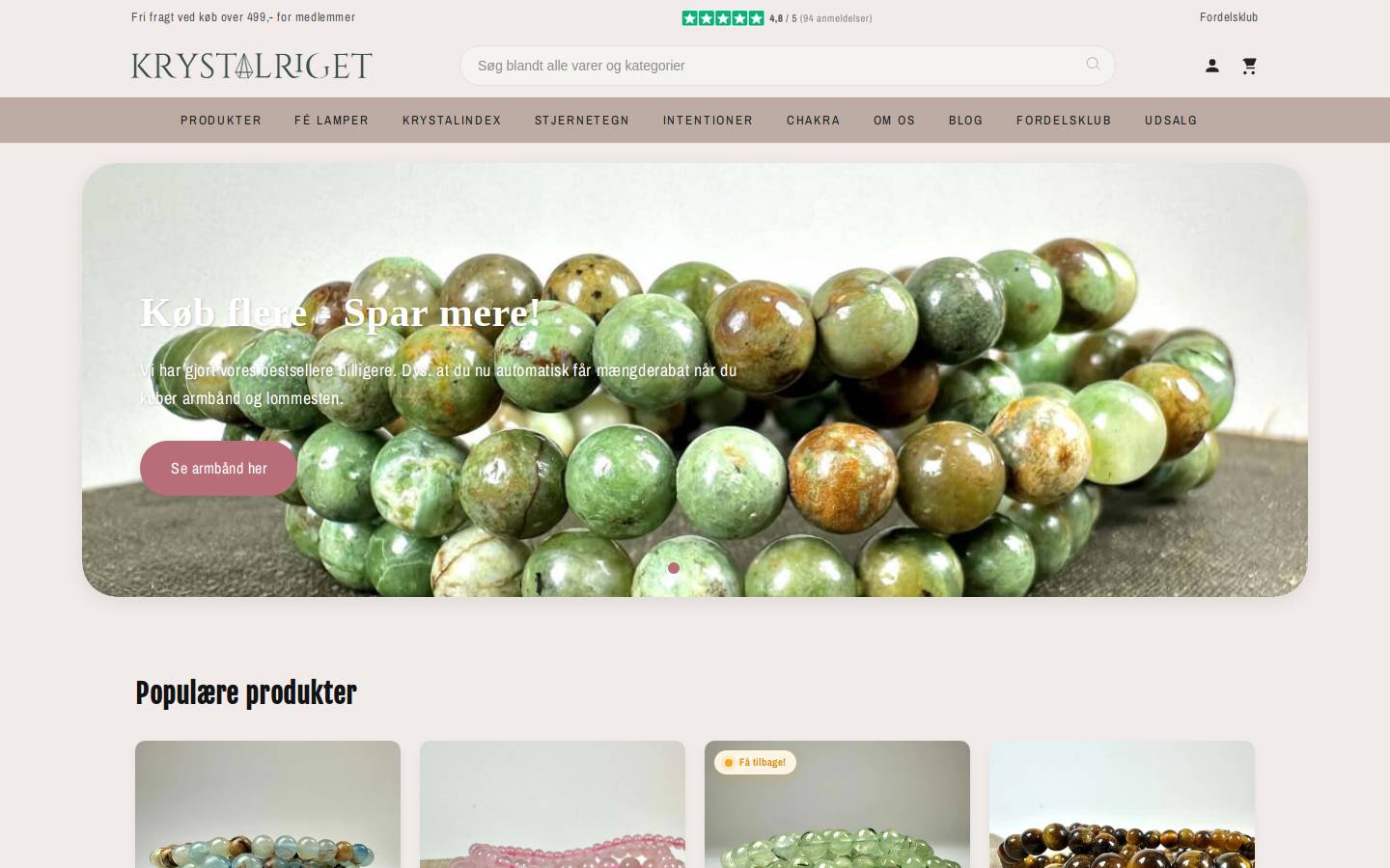 Krystalriget homepage screenshot