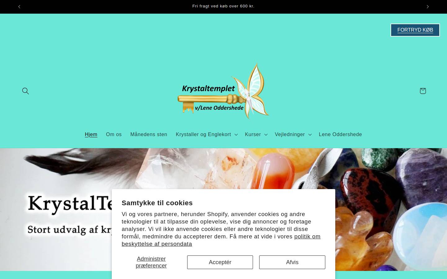 Krystaltemplet homepage screenshot
