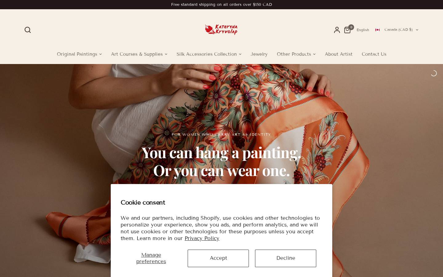Kateryna Kryvolap Art Studio homepage screenshot