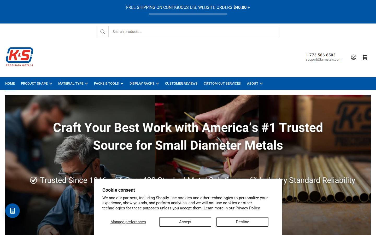 ksmetals.com homepage screenshot