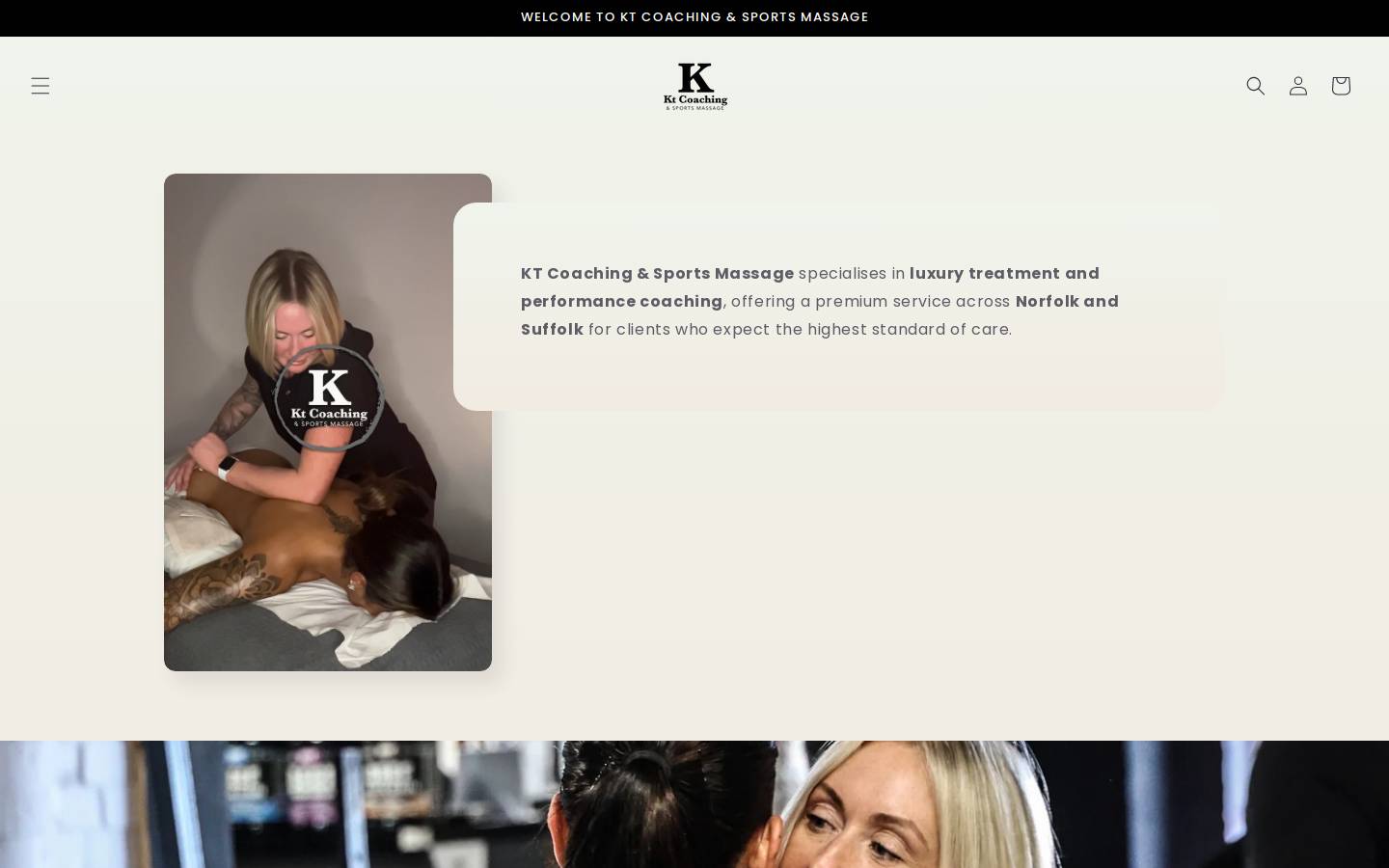 ktcoachingsportsmassage.com homepage screenshot