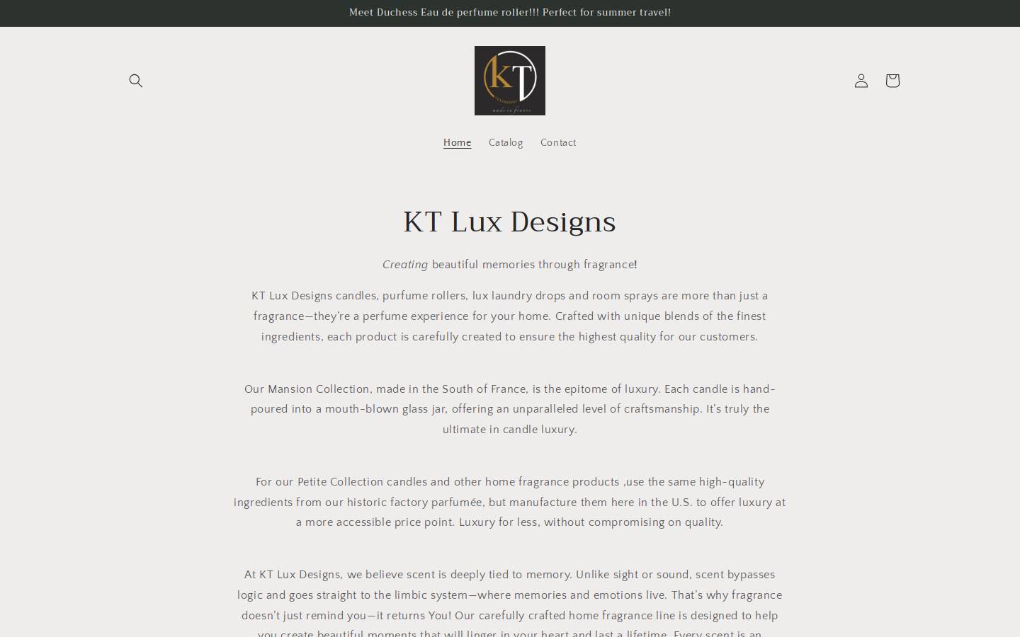 ktluxdesigns.com homepage screenshot
