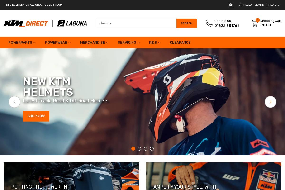 Ktmdirect homepage screenshot