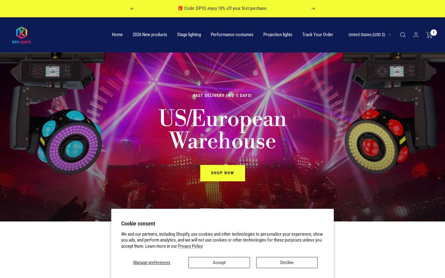 Ktvlights homepage screenshot