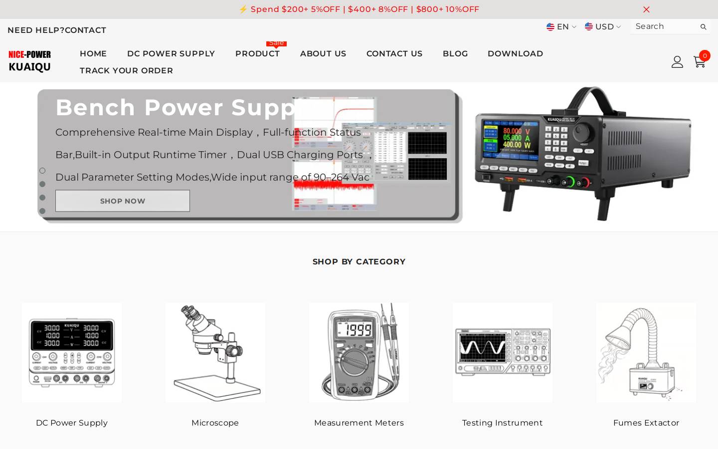 kuaiquinstrument.com homepage screenshot