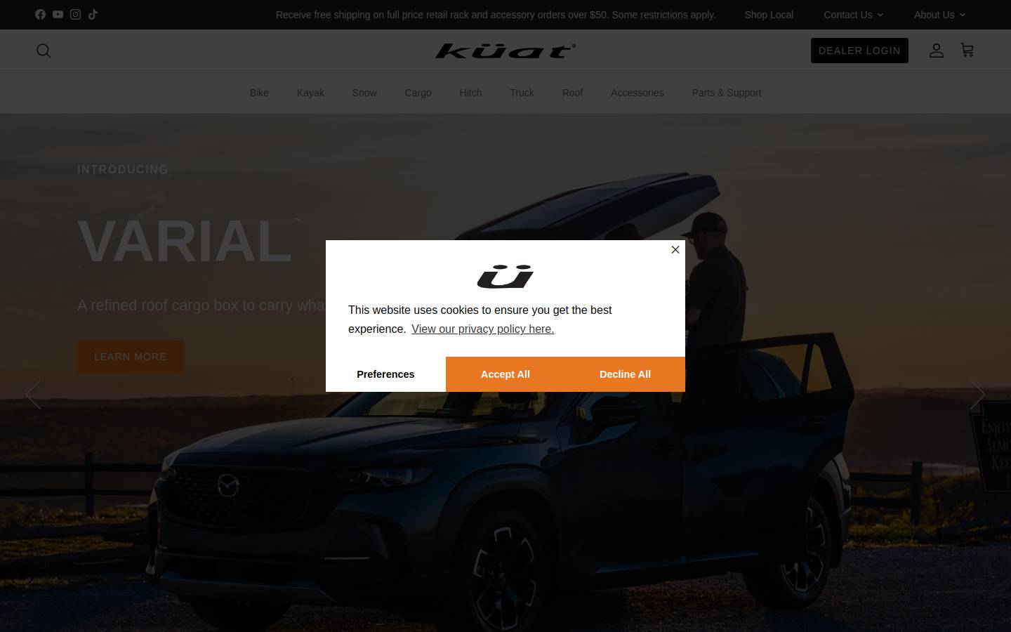 kuat.com homepage screenshot