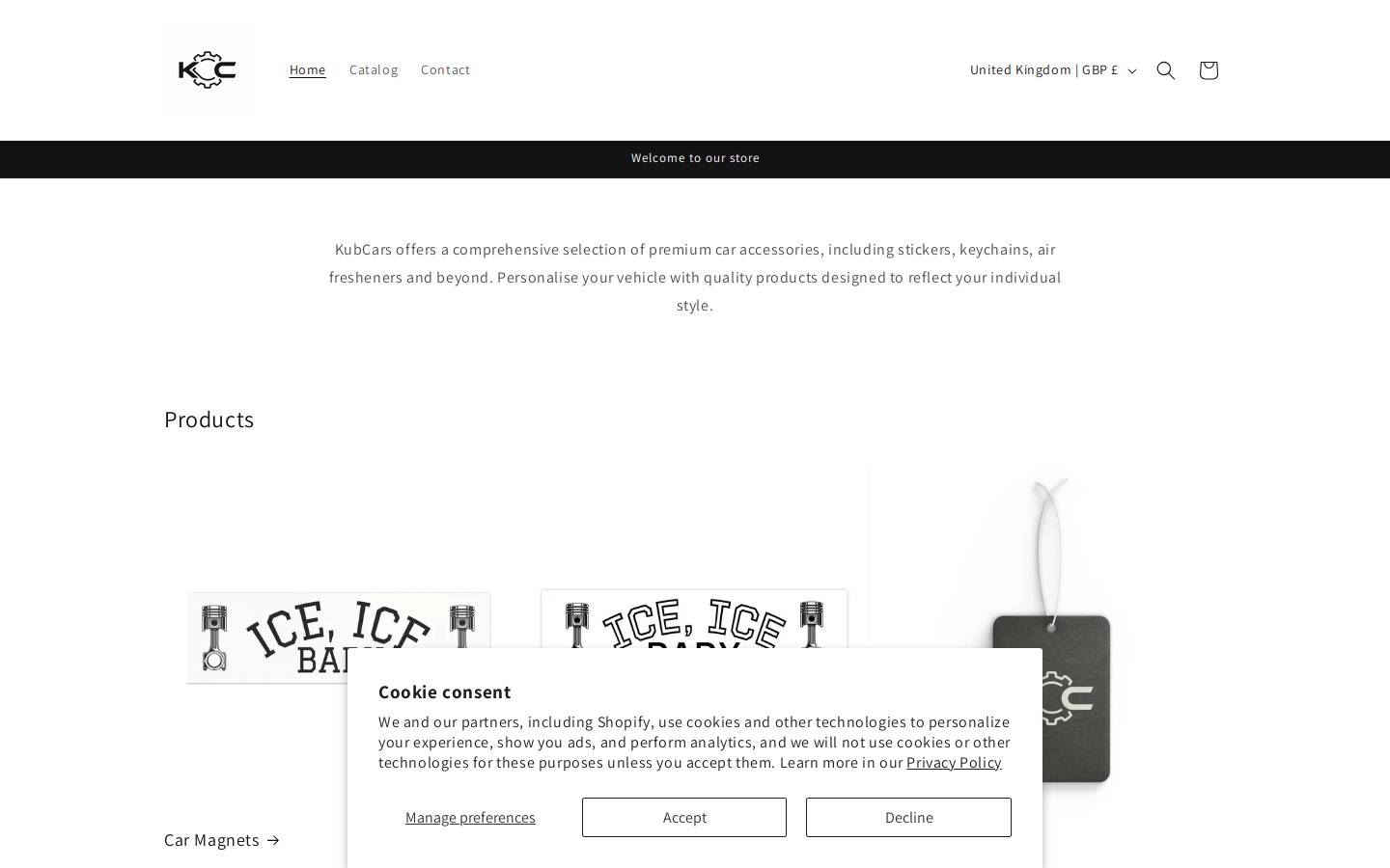 kubcars.com homepage screenshot