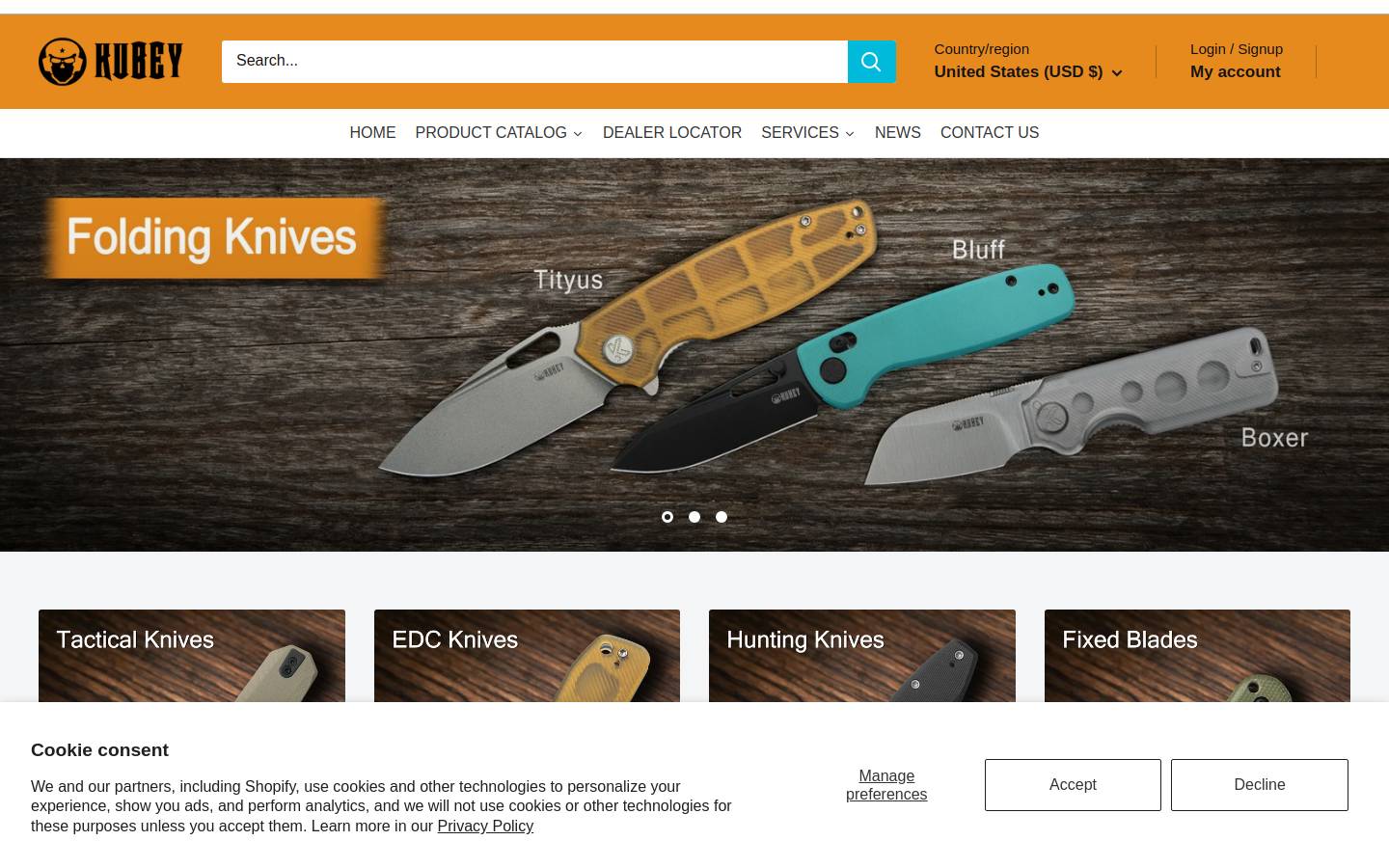 Kubeyknife homepage screenshot