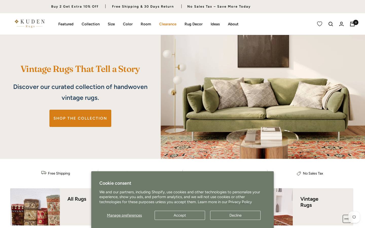 kudenrugs.com homepage screenshot