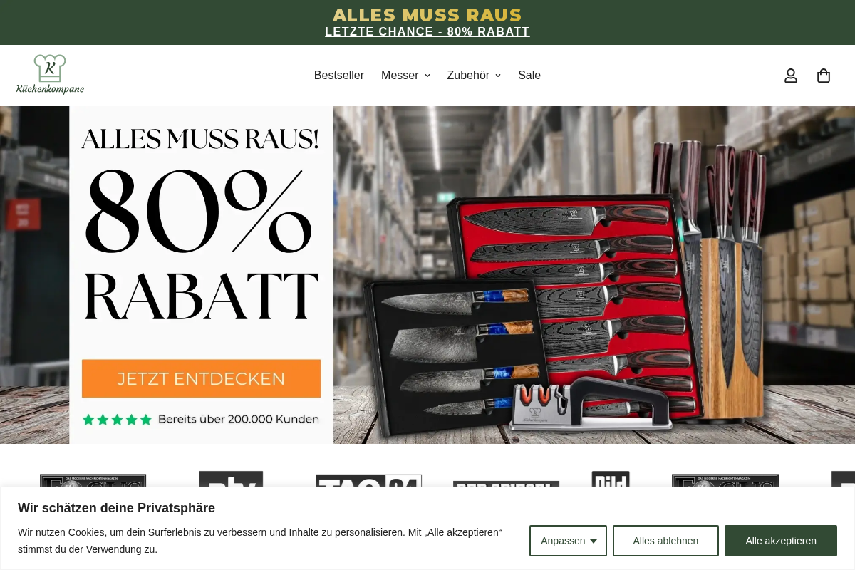 Küchenkompane homepage screenshot