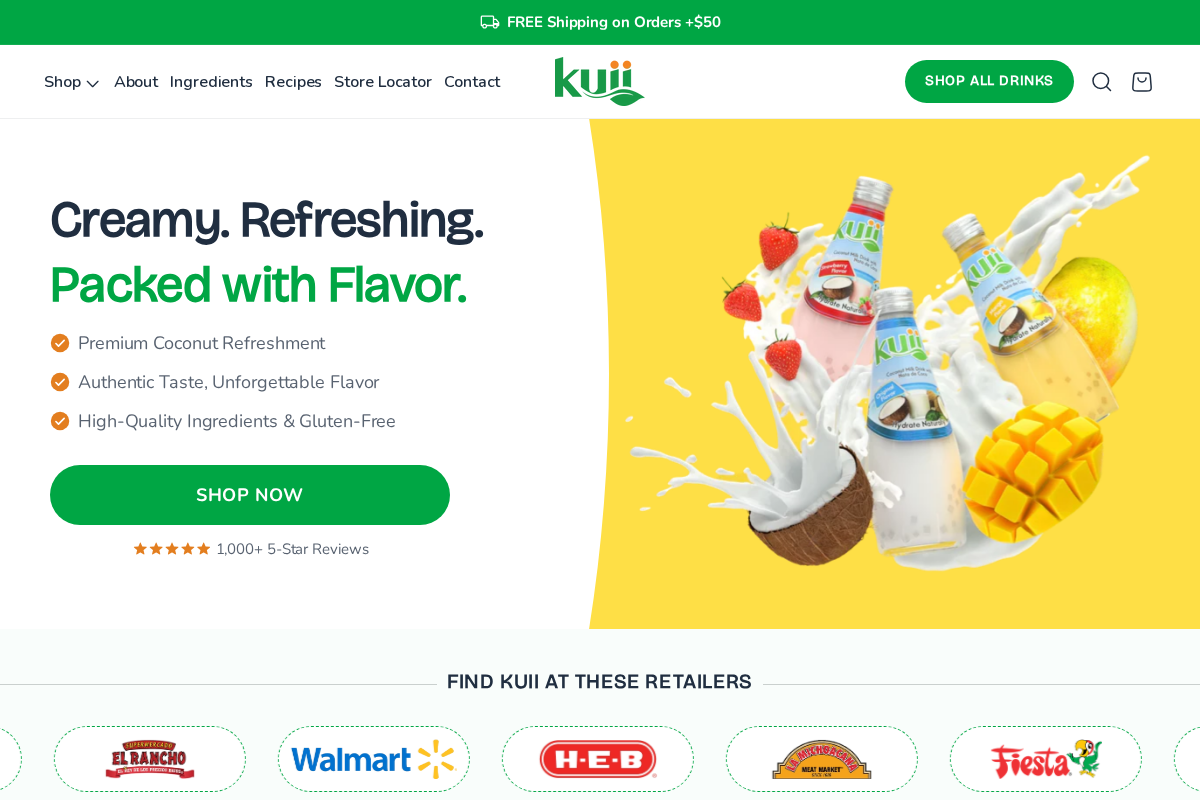Kuii Drinks homepage screenshot