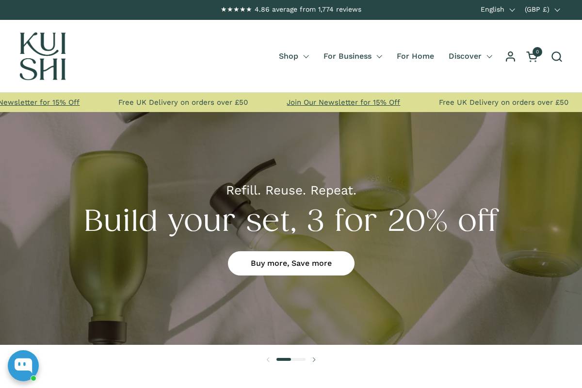 Kuishi homepage screenshot