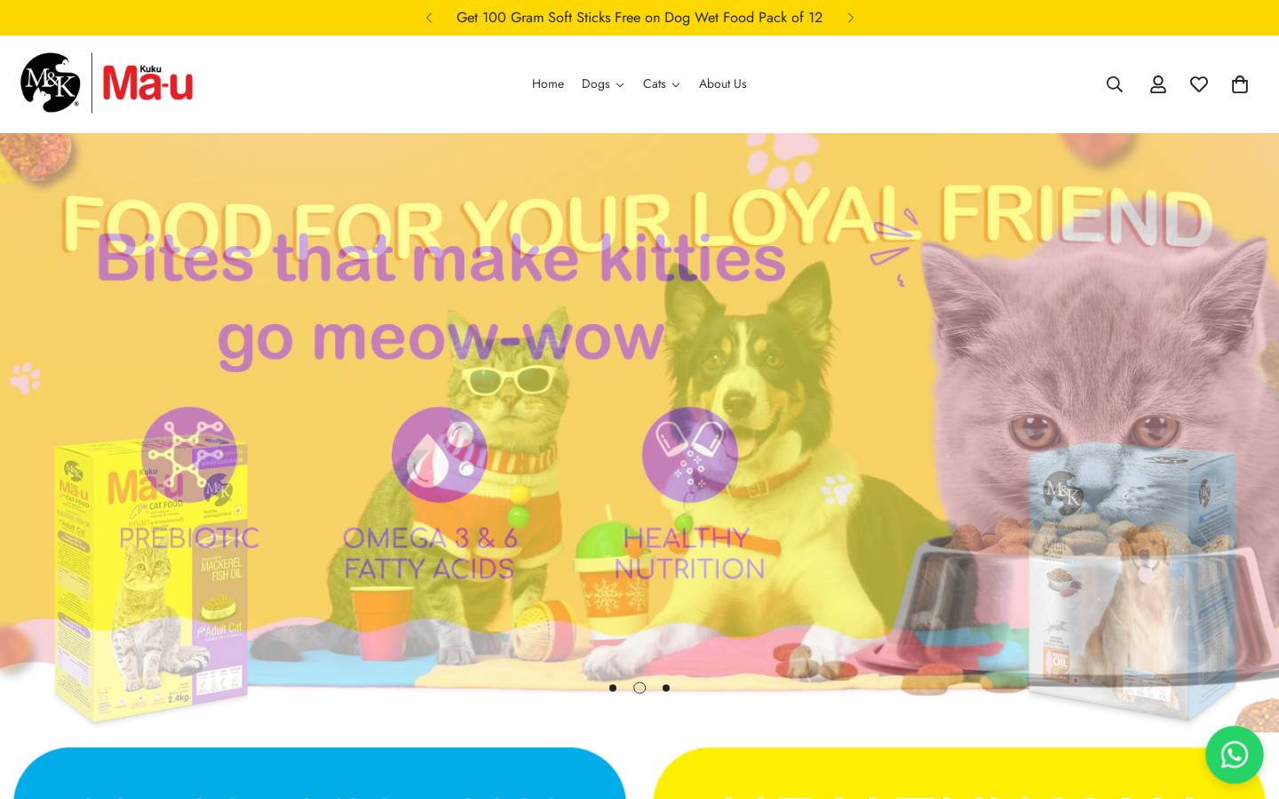 kukumaupetfoods.com homepage screenshot
