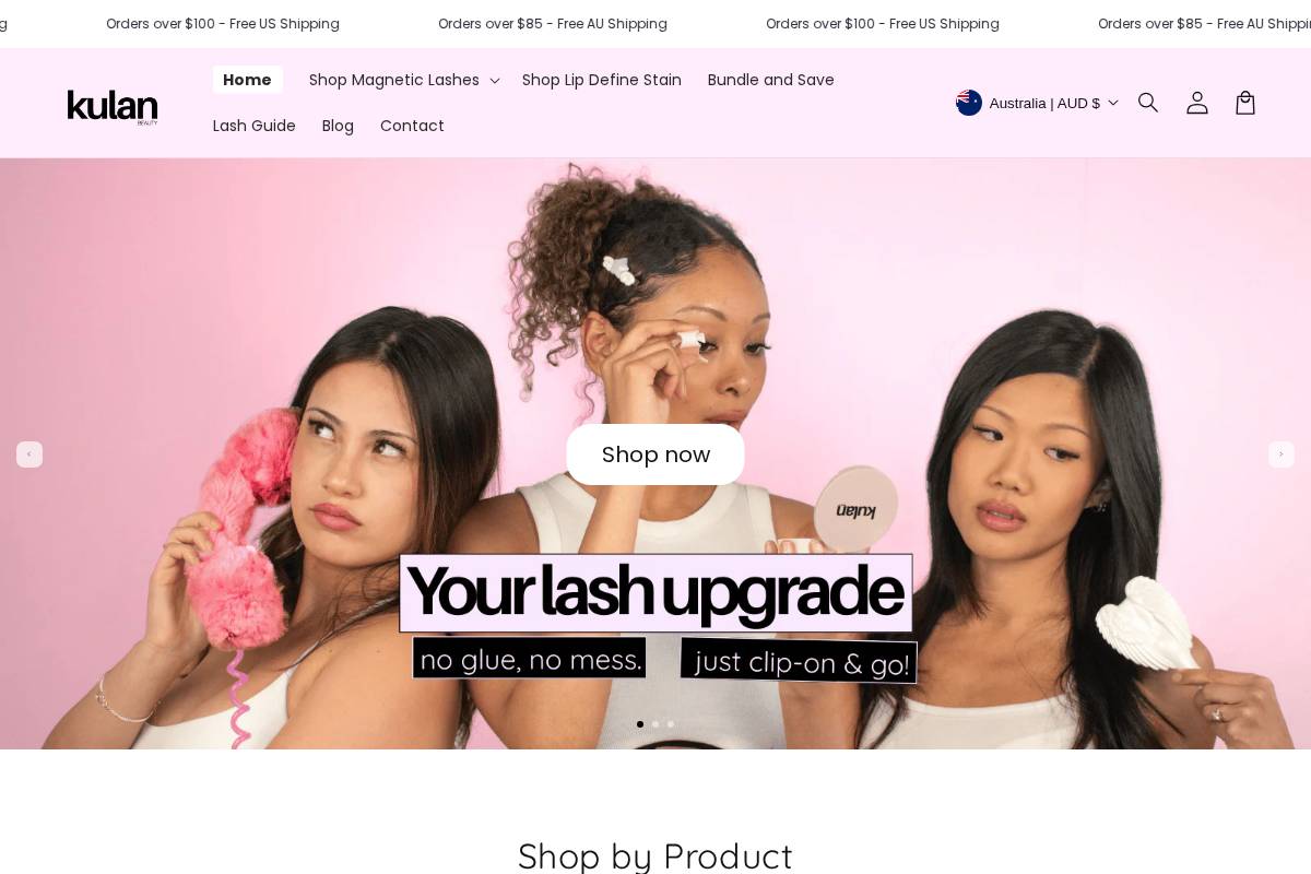 Kulanbeauty homepage screenshot