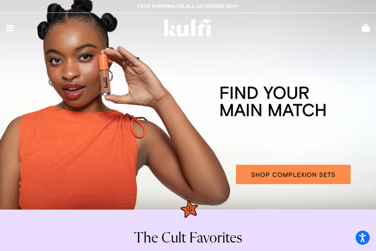 kulfibeauty.com homepage screenshot