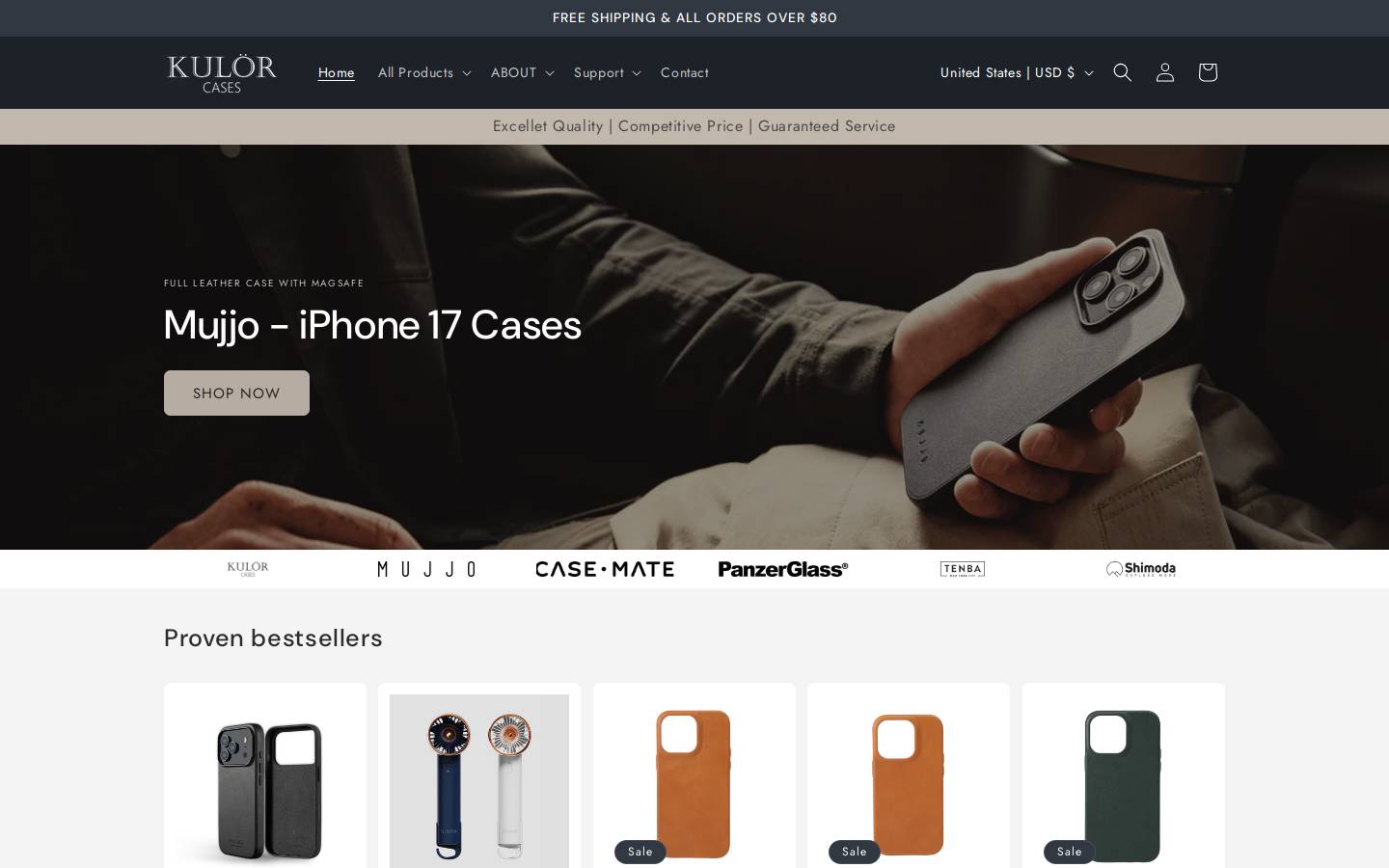 kulorcases.com homepage screenshot
