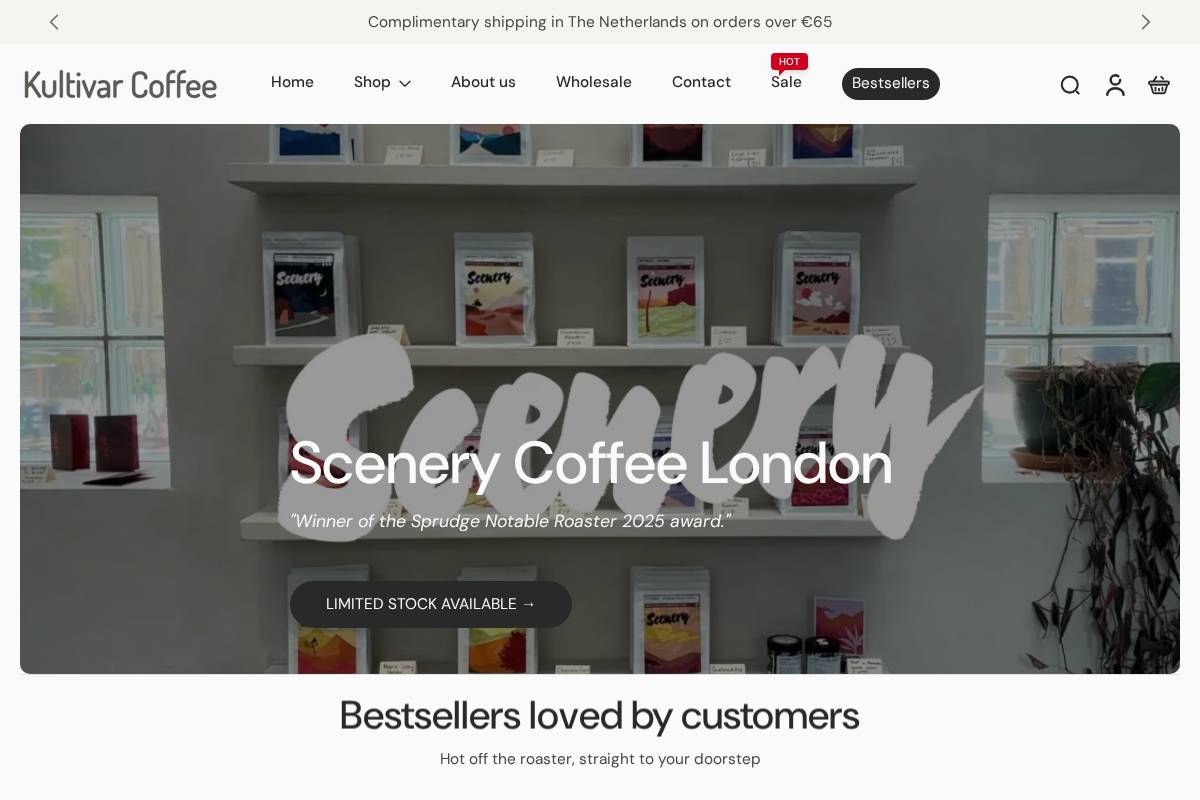 kultivarcoffee.com homepage screenshot