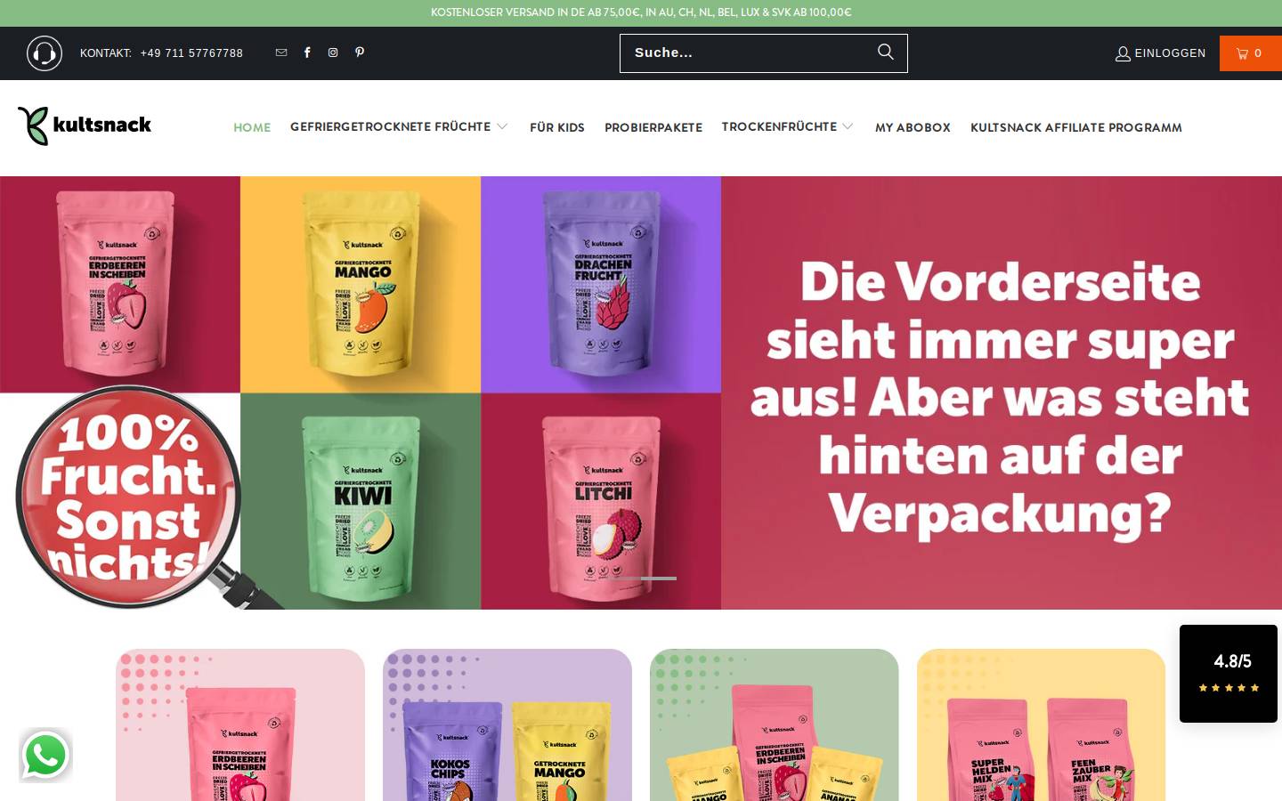 kultsnack.com homepage screenshot