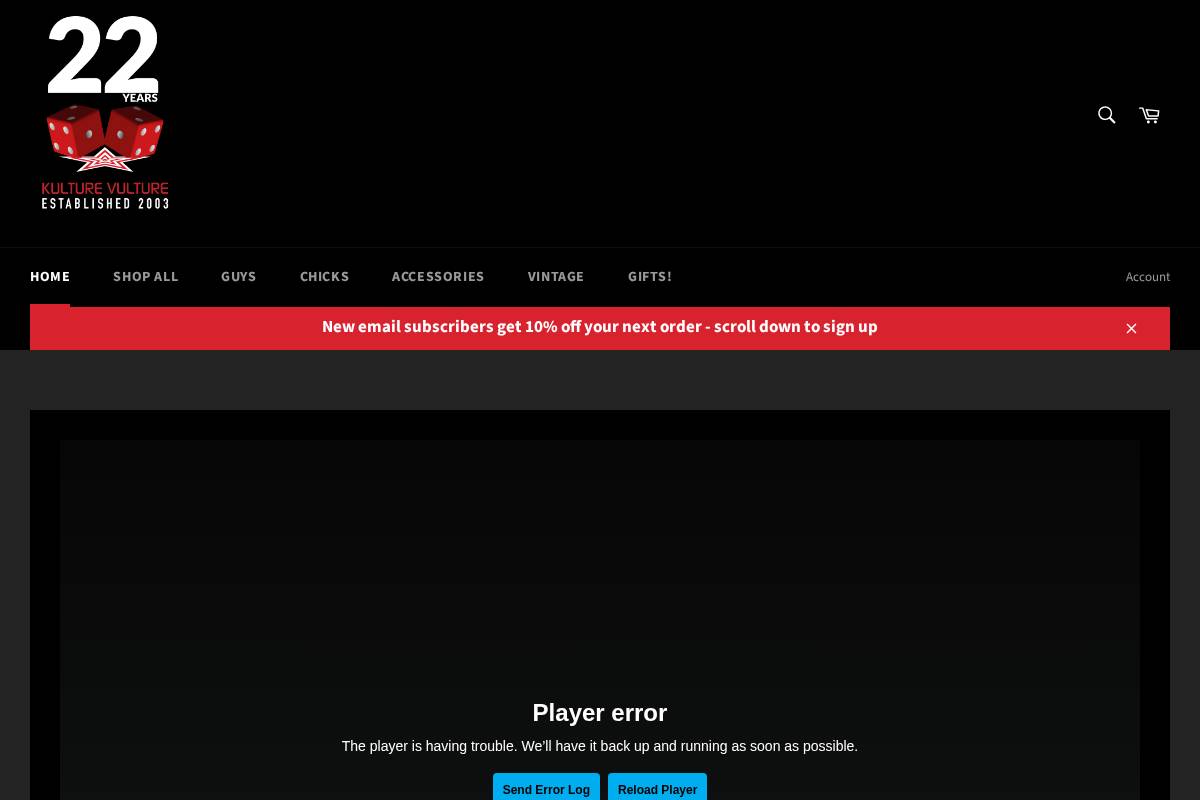 kulturevulturenola.com homepage screenshot