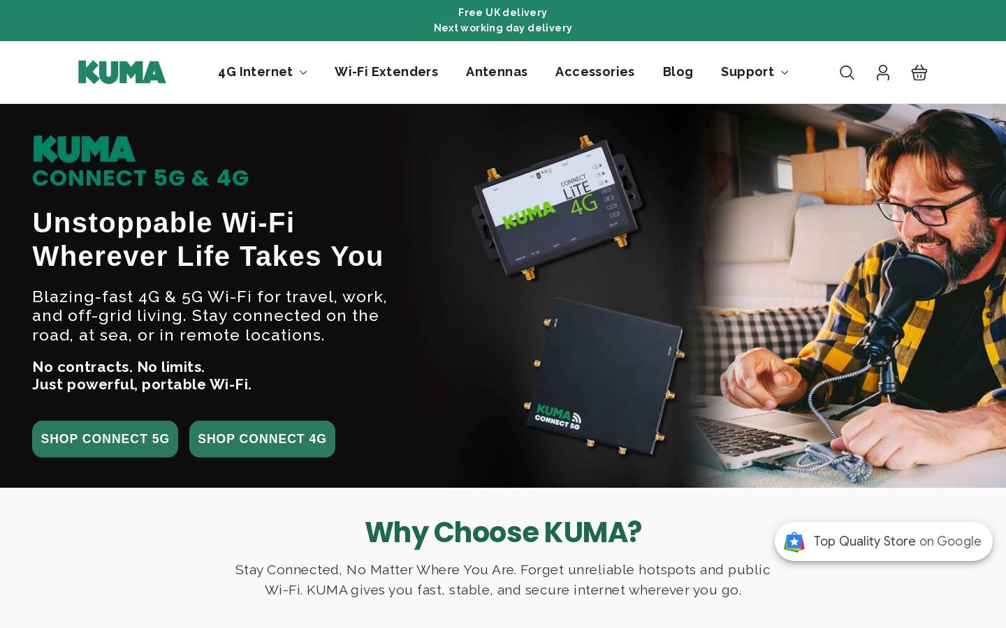 kuma-products.com homepage screenshot