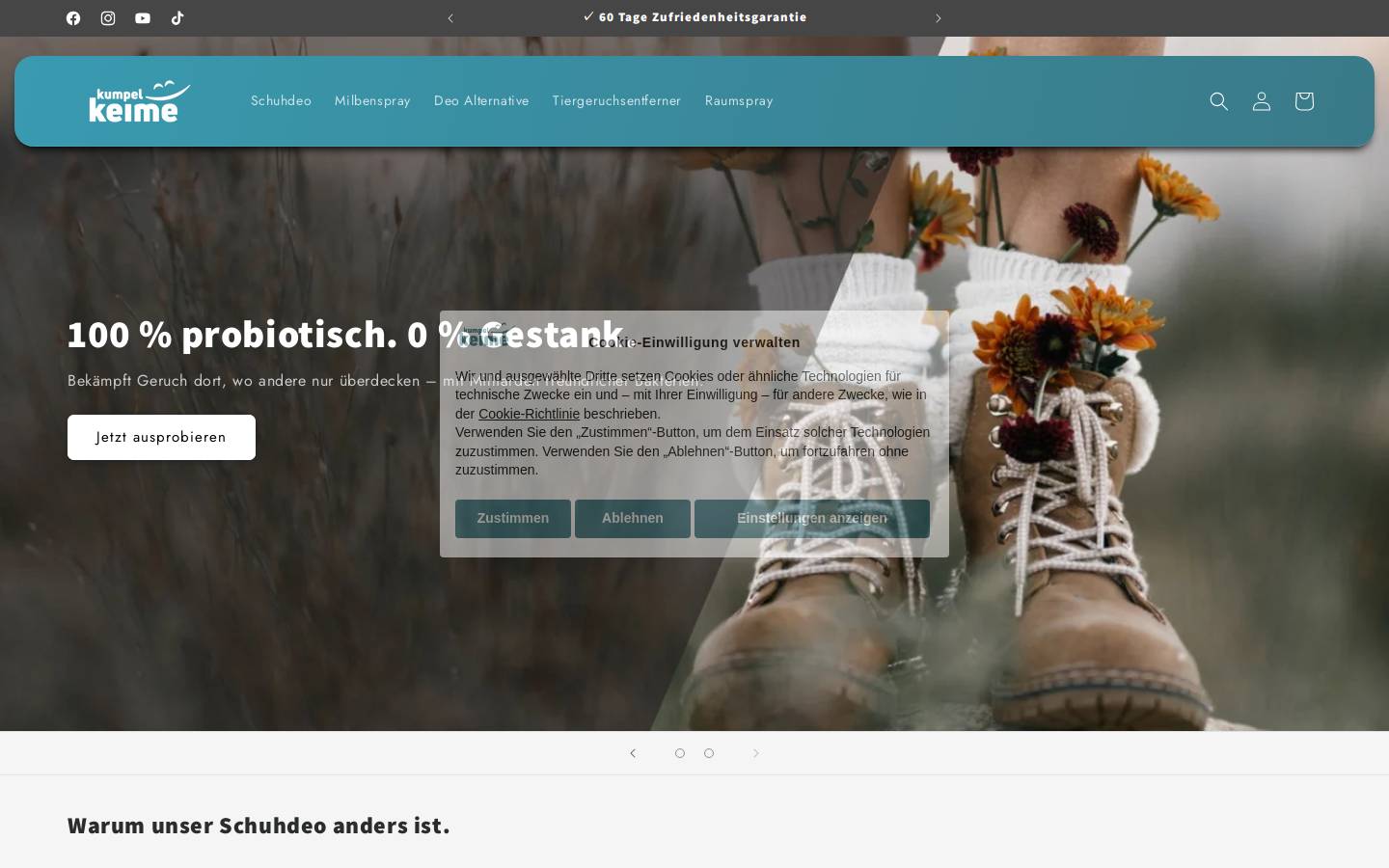 kumpelkeime.de homepage screenshot