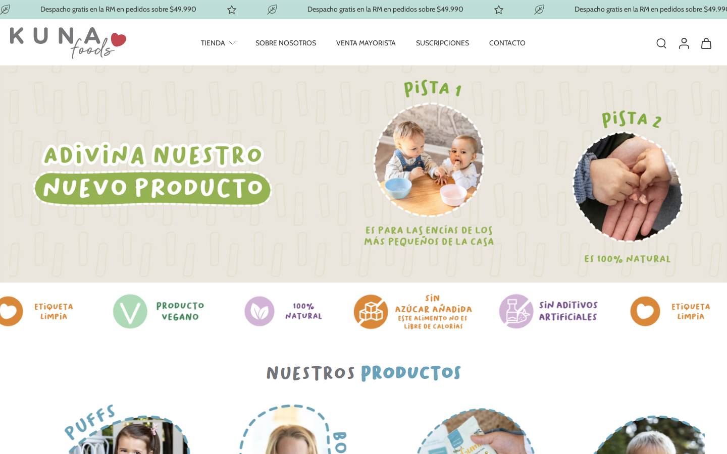 kunafoods.cl homepage screenshot