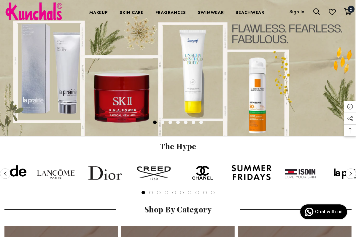 kunchals.in homepage screenshot