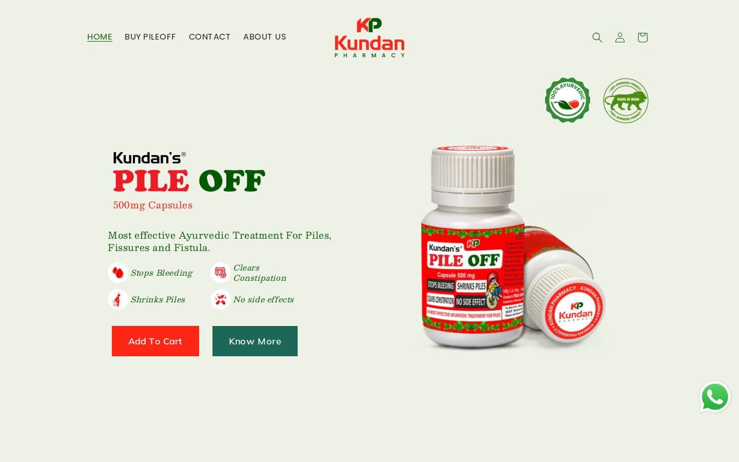 kundanpharmacy.com homepage screenshot