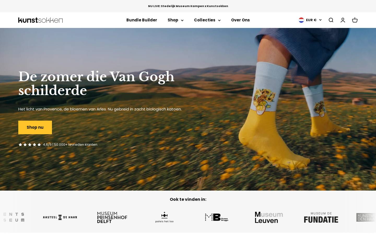 Kunstsokken homepage screenshot
