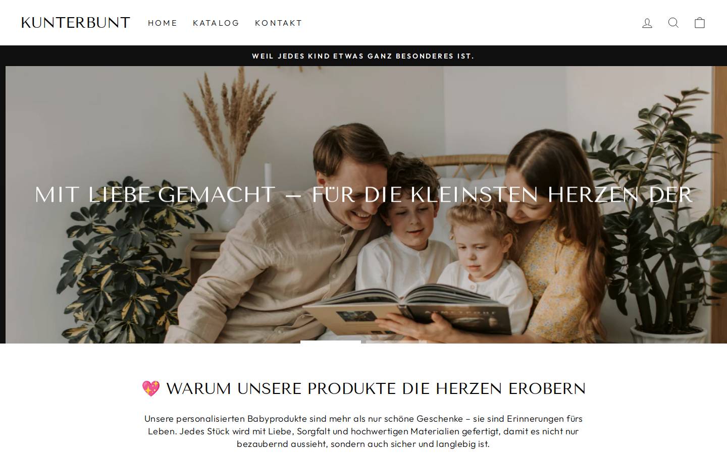 kunterbunt-shop.com homepage screenshot
