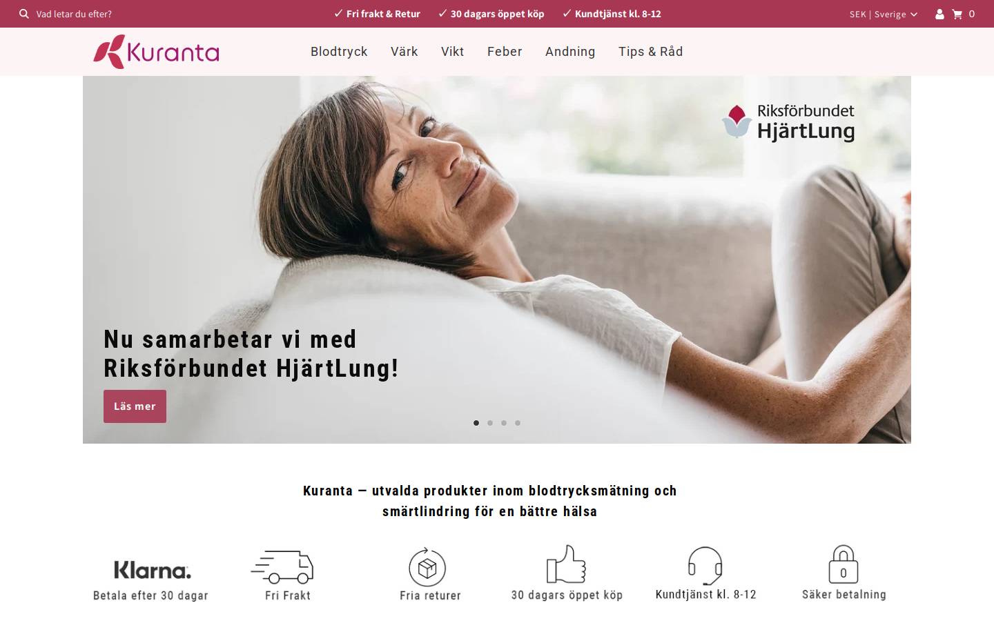kuranta.se homepage screenshot